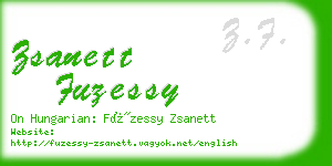 zsanett fuzessy business card